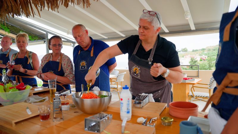 Cooking class in action